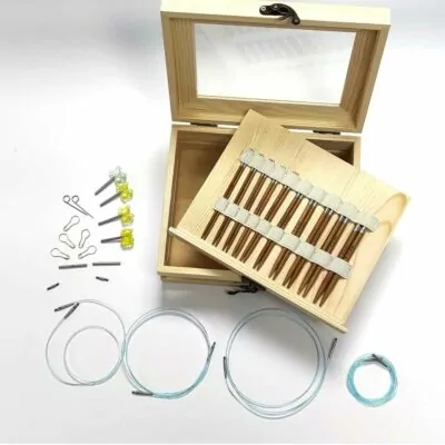 Haoyi Knitting Replaceable Head Snake Needle Set-Wooden Box Set