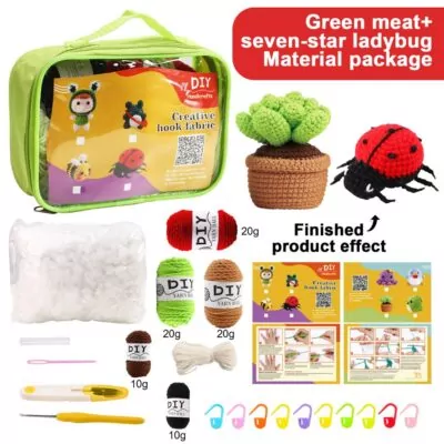 Pretty Easy DIY 材料包 - 綠色多肉+甲殼蟲