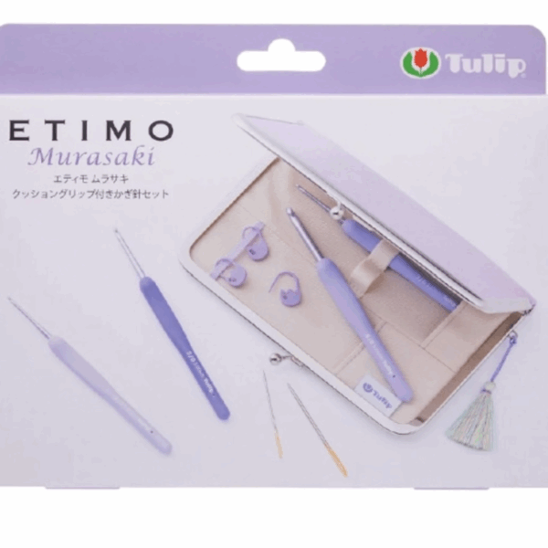 チューリップ ETIMO ムラサキ クロッシェセット - 簡単編み コールド